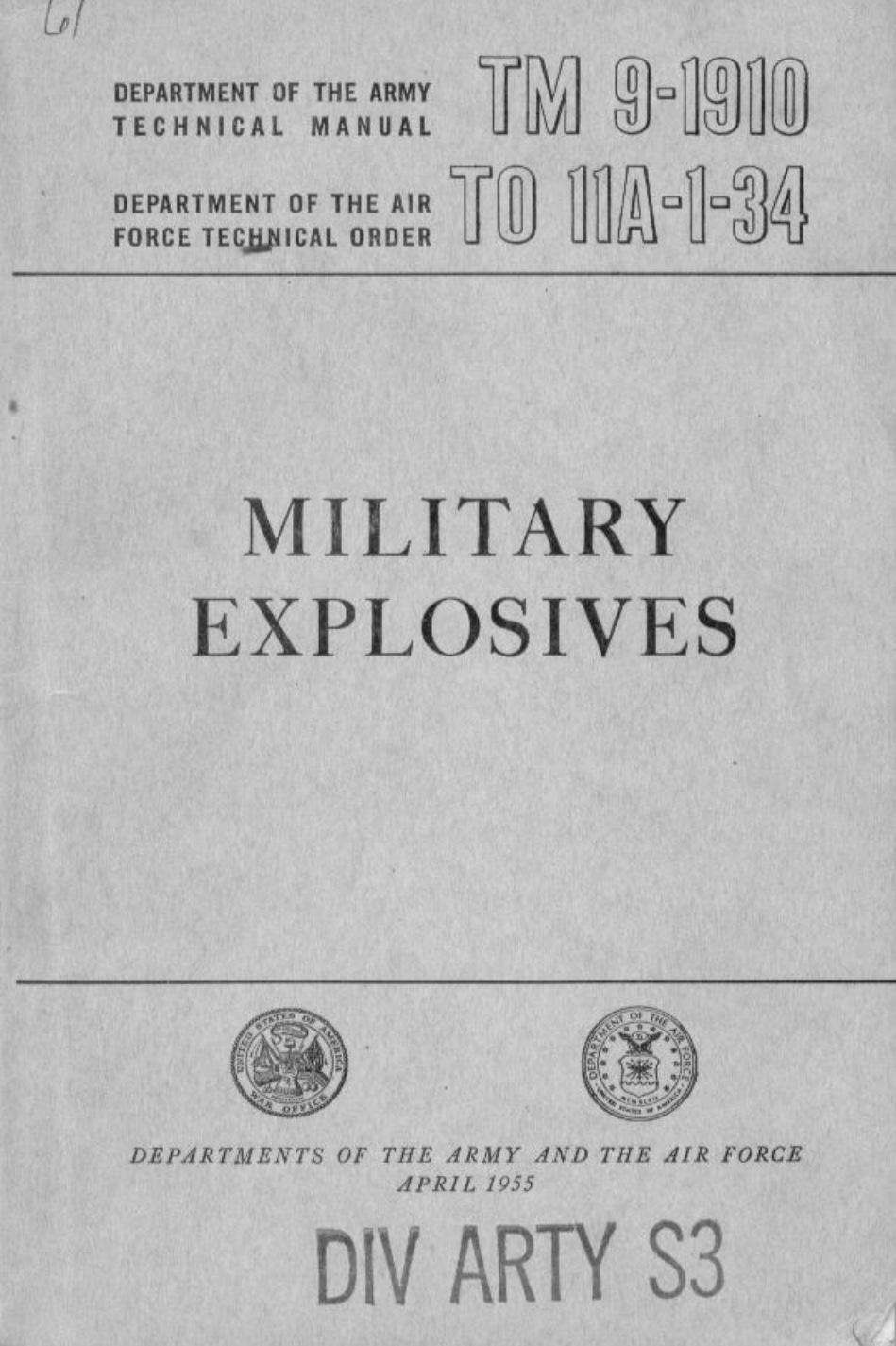Military Explosives TM 9-1910 cover