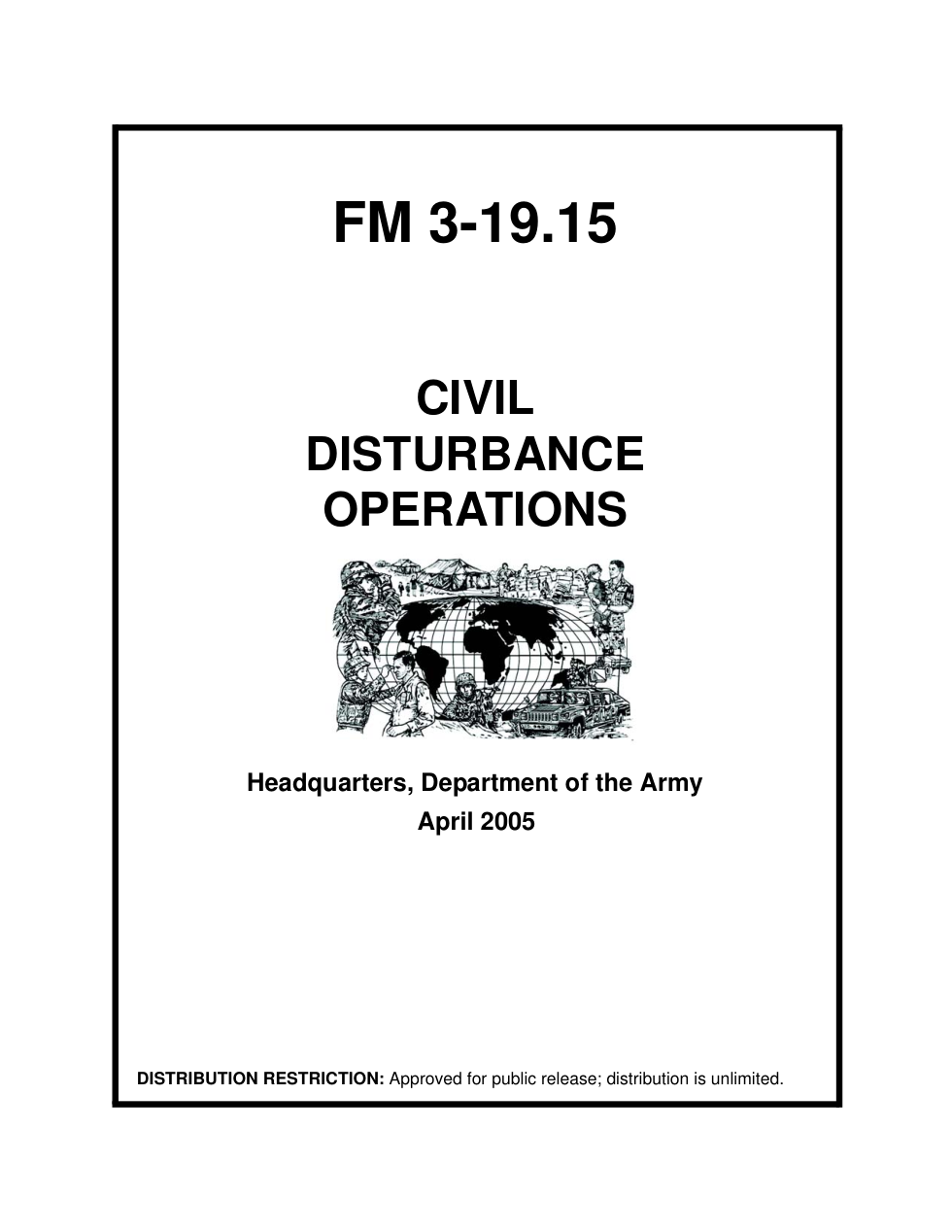 ARMY Civil Disturbance Ops 2005 256 pages cover