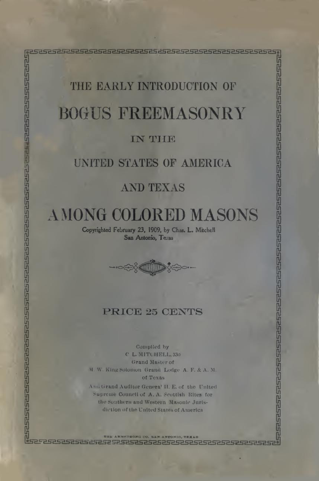 Bogus Freemasonry Among Colored Masons - C Mitchell cover
