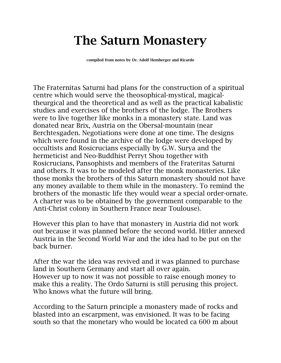 Saturn Monastery cover