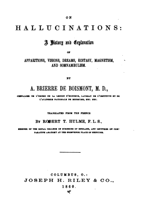 On Halluciantions - A Brierre De Boismont cover