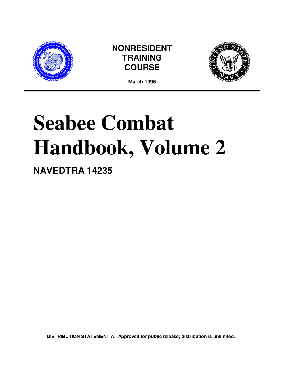 Seabee Combat Handbook, Volume 2 cover