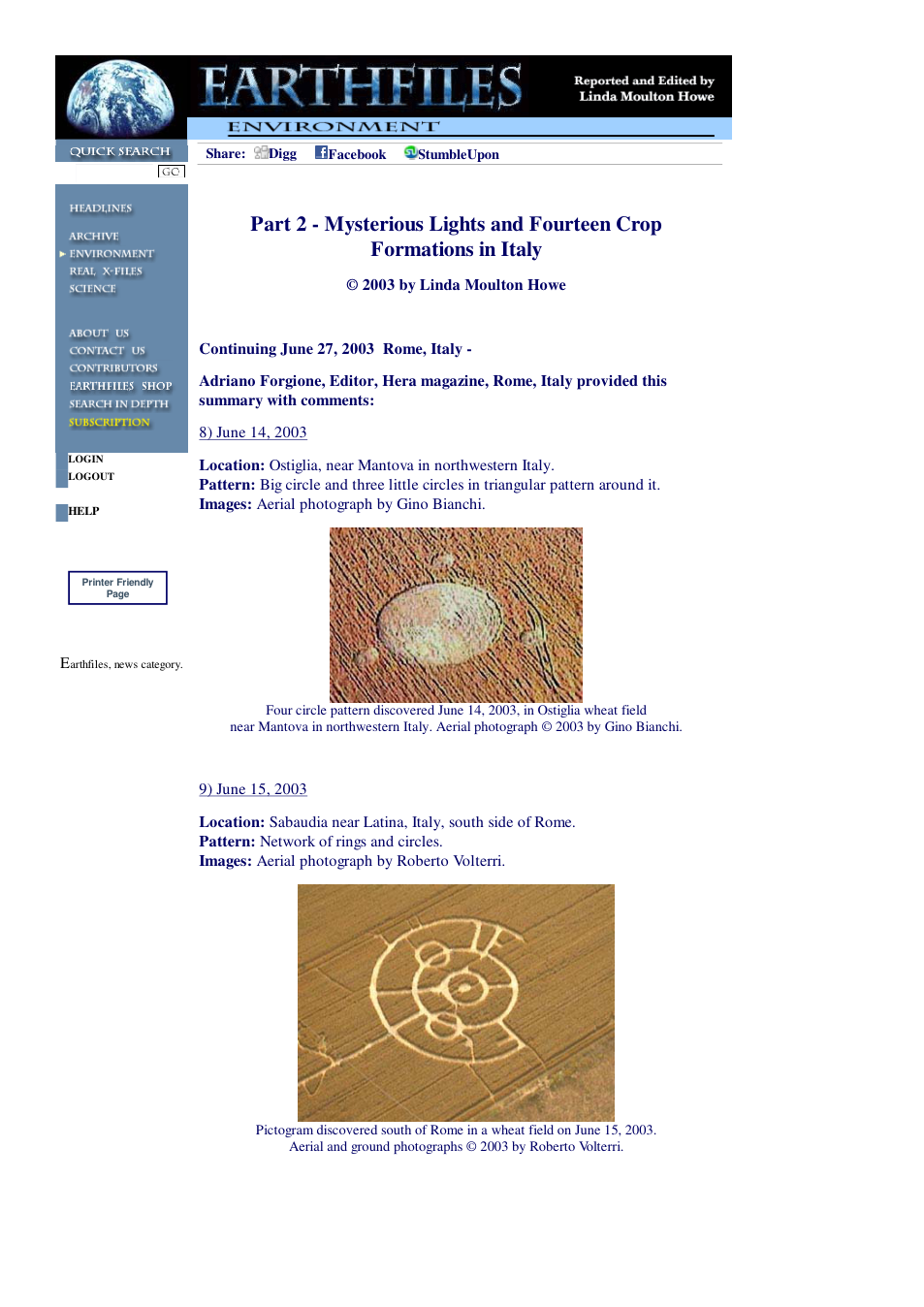 06 27 2003 Part 2 - Mysterious Lights and Fourteen Crop Formations in Italy cover