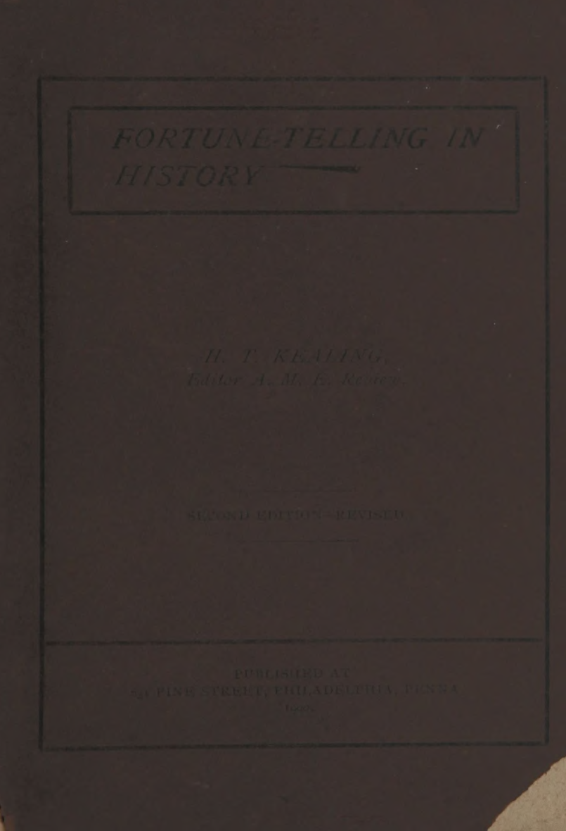 Fortune-Telling in History - H T Kealing (1900) cover
