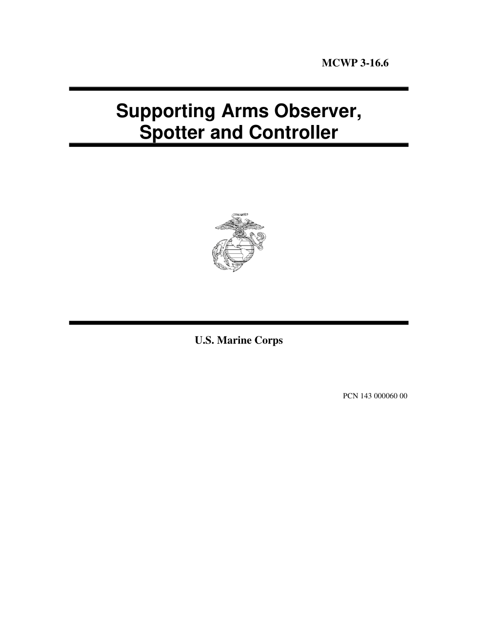 MCWP 3-16.6 Supporting Arms Observer, Spotter and Controller cover