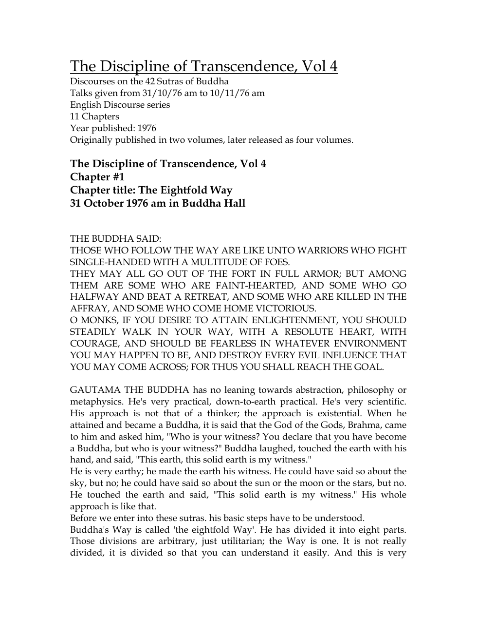 The Discipline of Transcendencevol4 cover