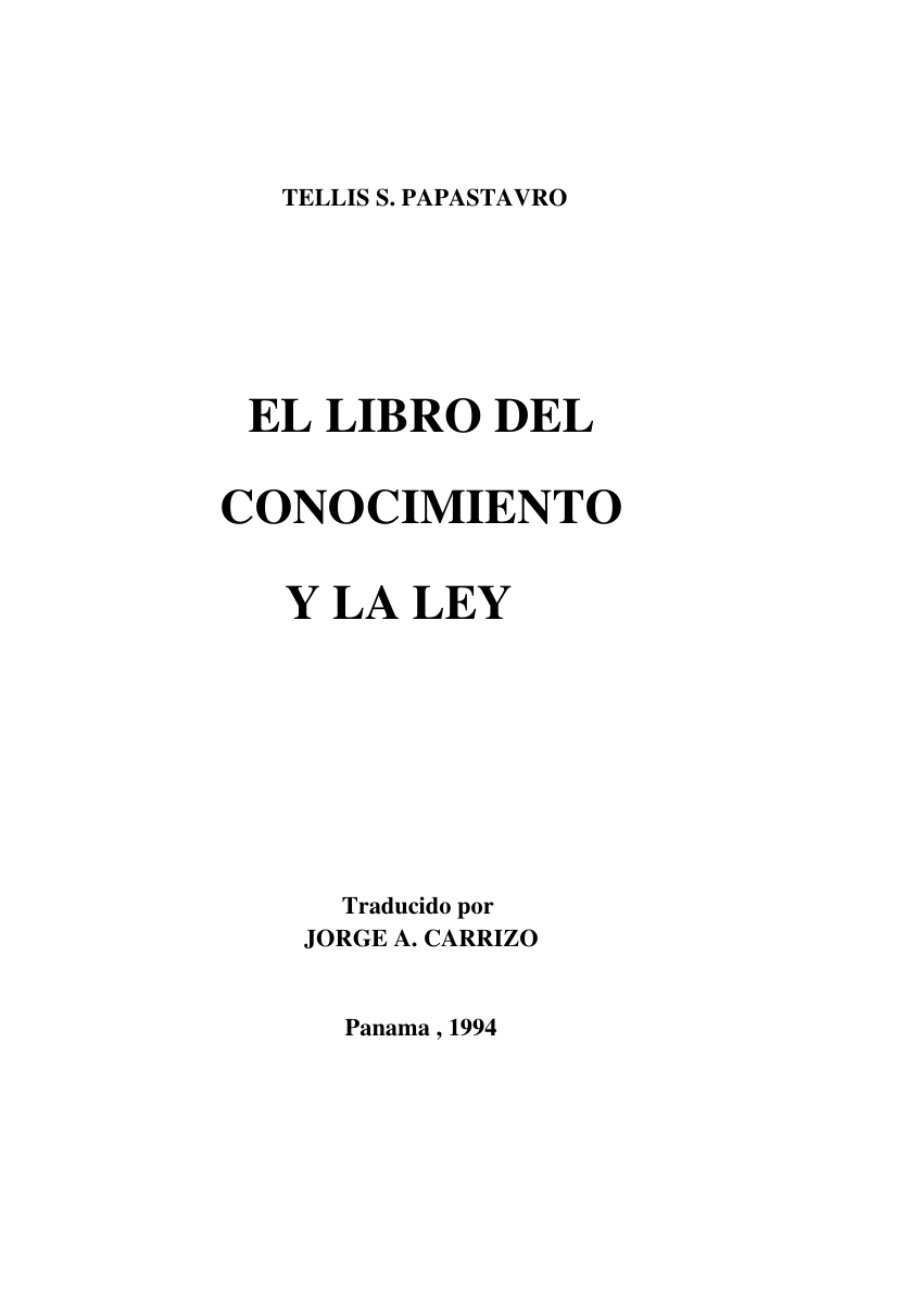 El Libro del conocimiento y la ley cover