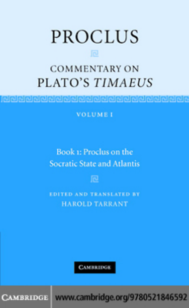 Proclus Commentary on Plato's Timaeus Volume I cover