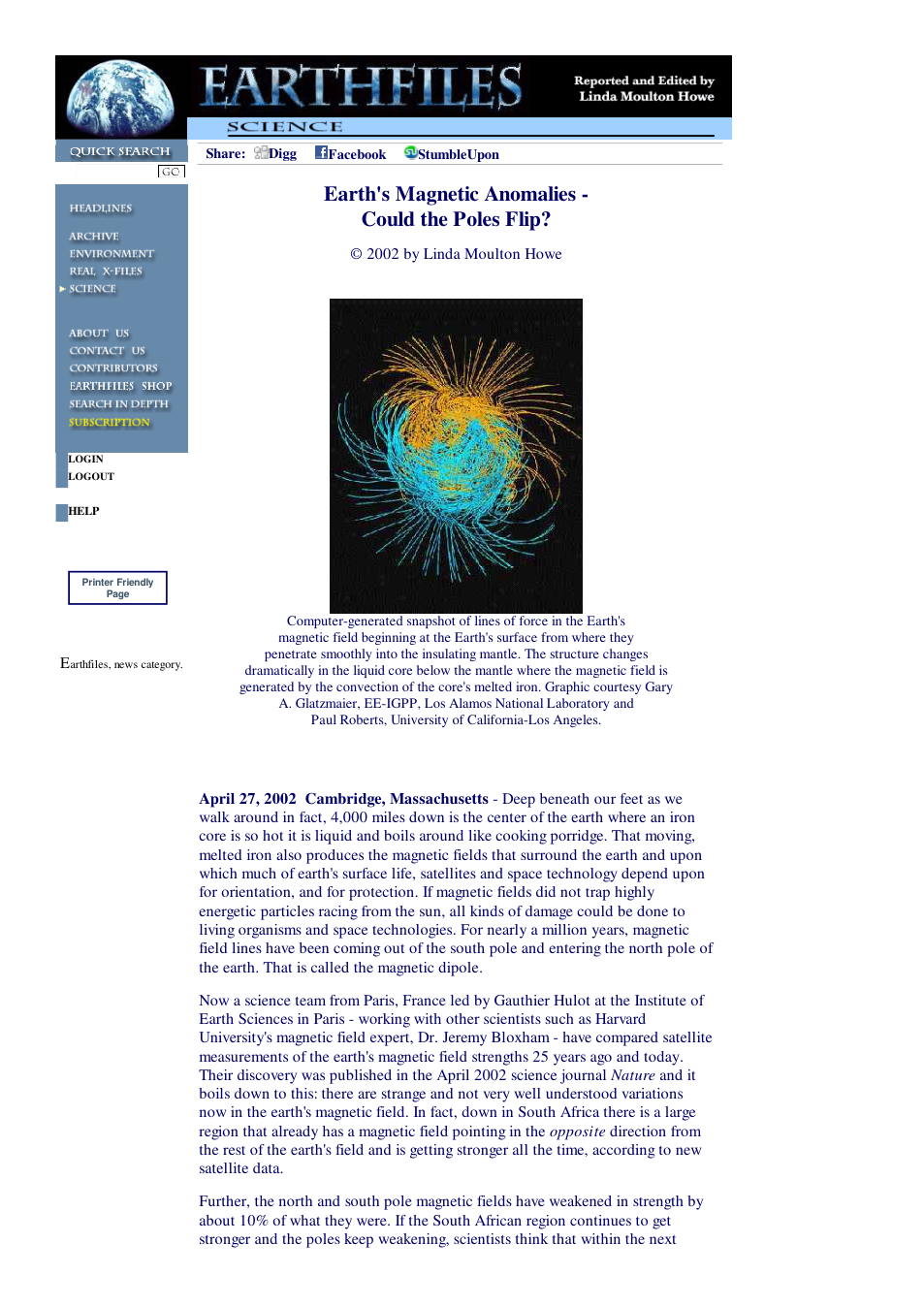 04 27 2002 Earth's Magnetic Anomalies - Could the Poles Flip cover