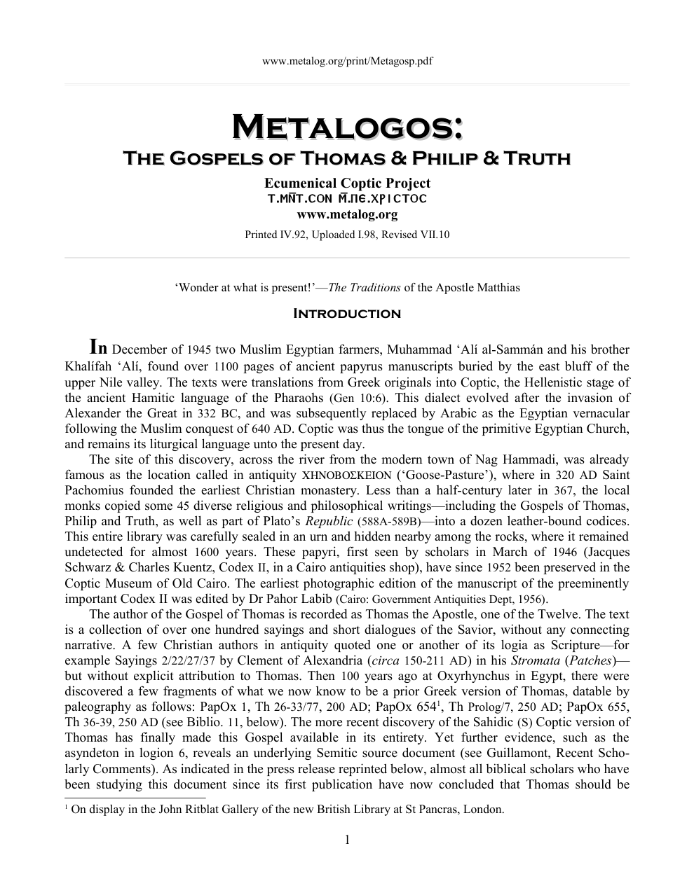 Metagosp cover