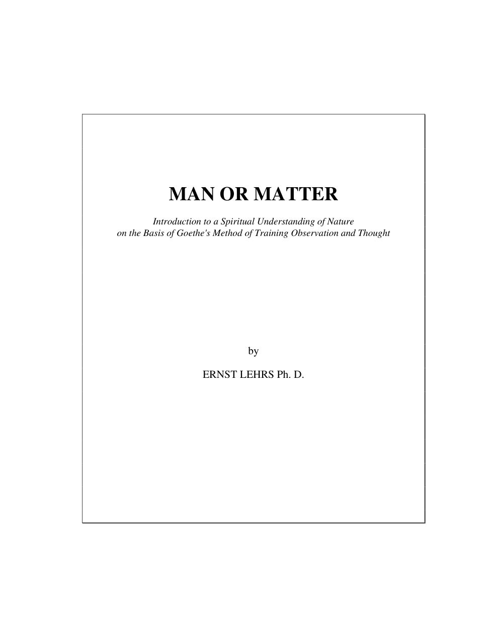 Man Or Matter cover