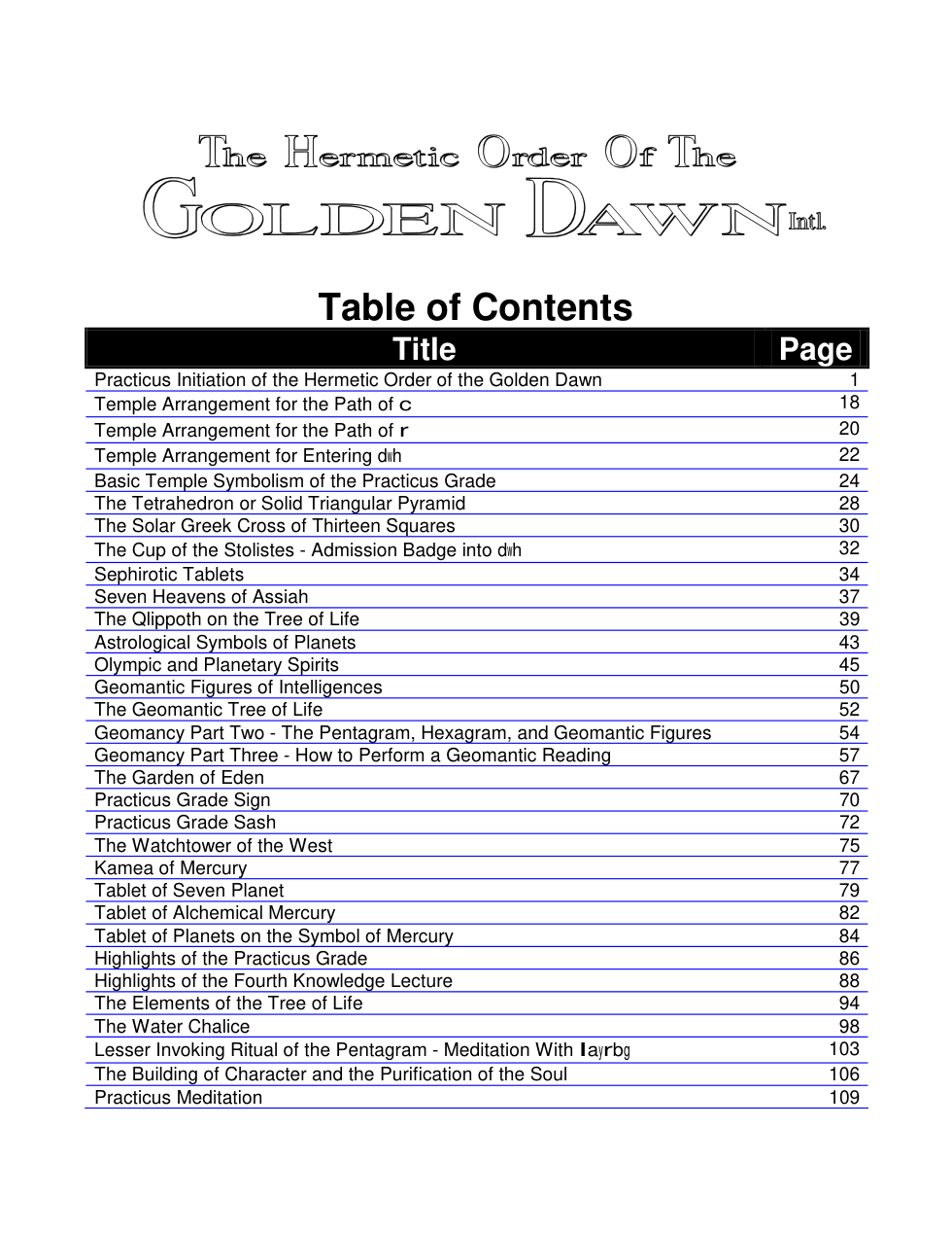 Hermetic Order Of The Golden Dawn - Practicus cover