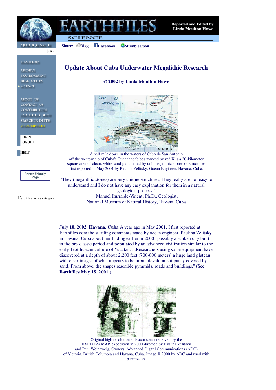 07 10 2002 Update About Cuba Underwater Megalithic Research cover