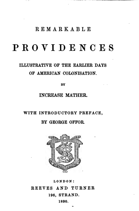 Remarkable Providences - I Mather cover