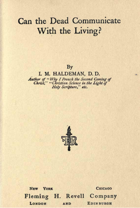 Can The Dead Communicate With The Living - I Haldeman cover