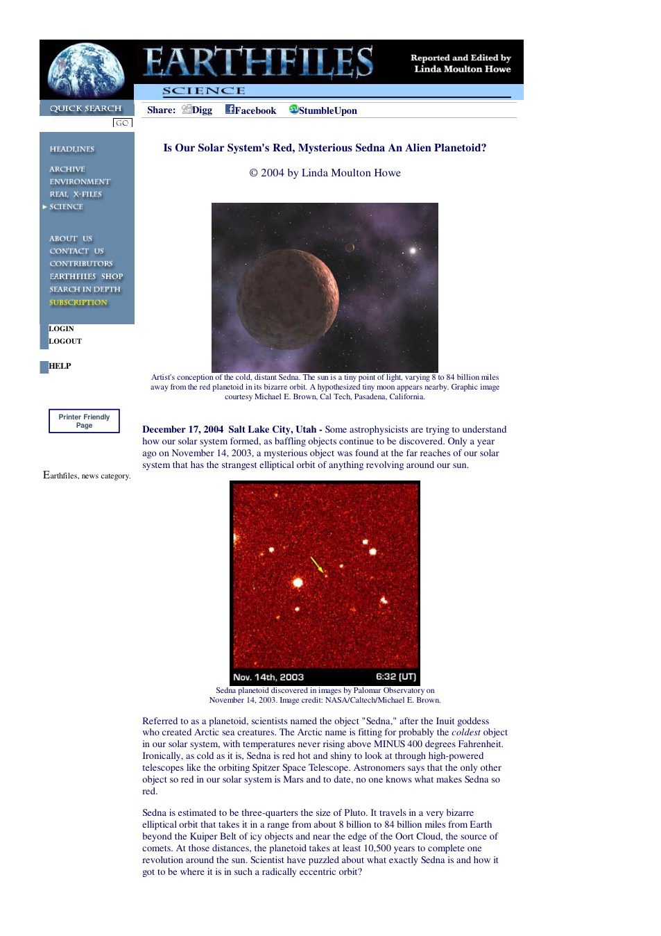 12 17 2004 Is Our Solar System's Red, Mysterious Sedna An Alien Planetoid cover