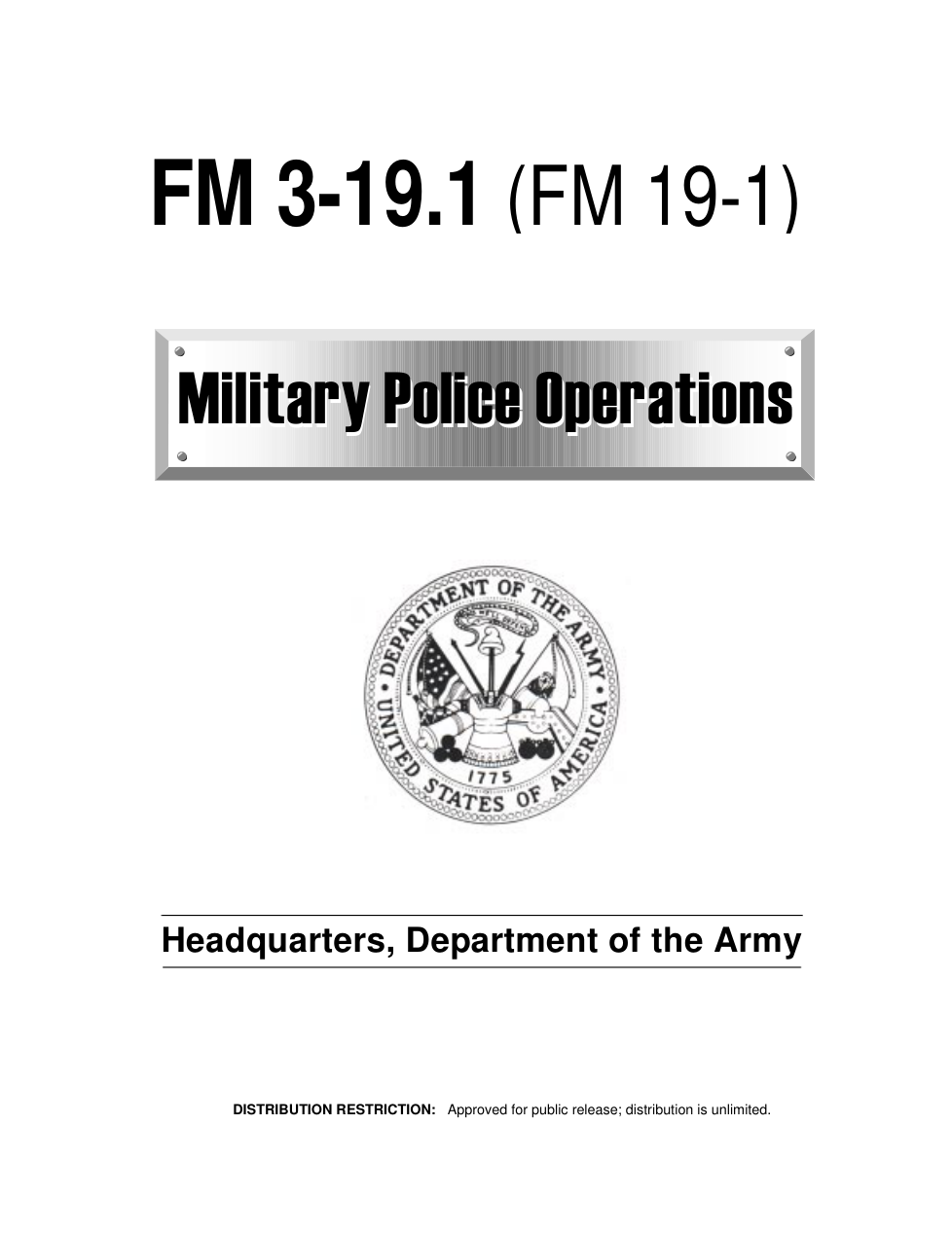 ARMY MP Operations 2002 162 pages cover