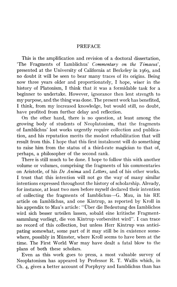 Iamblichus Chalcidensis, John M. Dillon In Platonis Dialogos Commentariorum Fragmenta Translation and Commentary Philosophia Antiqua cover