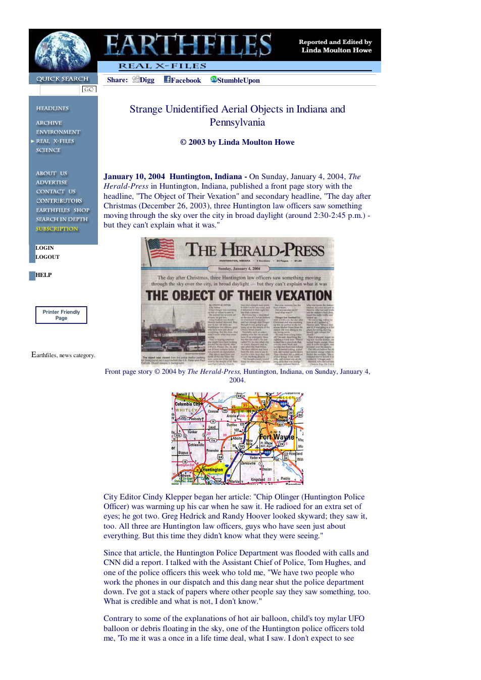 01 10 2004 Strange Unidentified Aerial Objects in Indiana and Pennsylvania cover