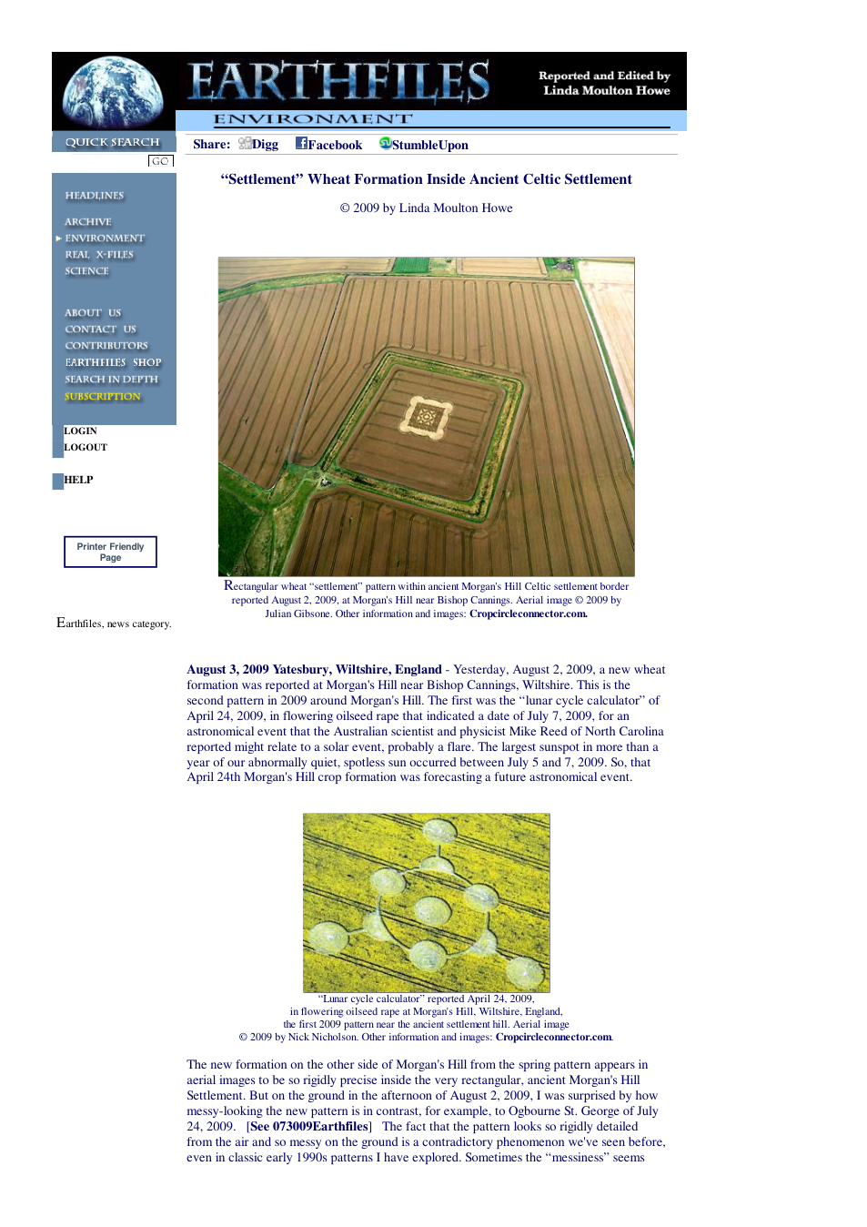 08 03 2009 Settlement Wheat Formation Inside Ancient Celtic Settlement cover