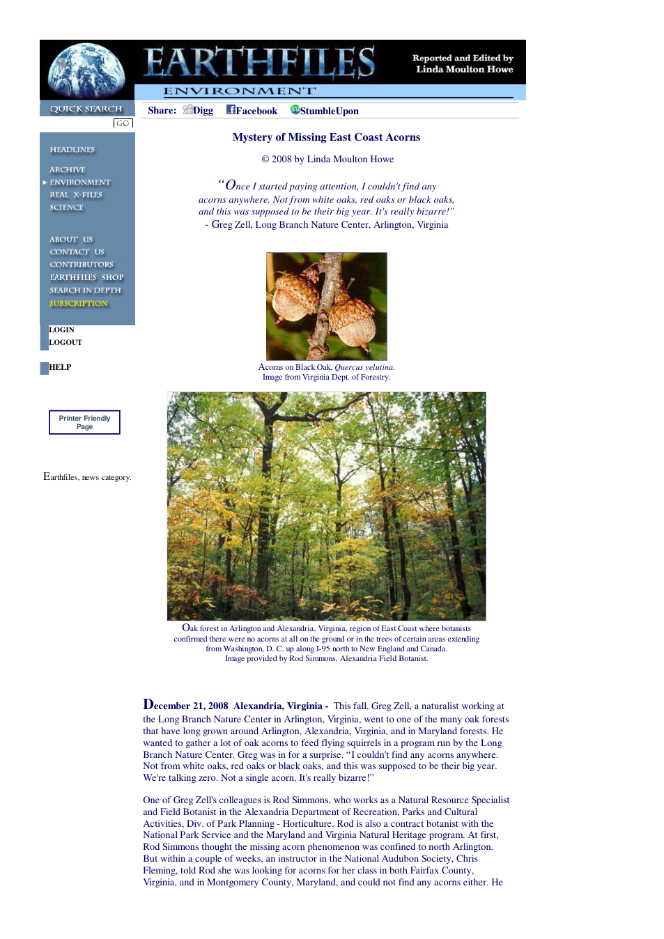 12 21 2008 Mystery of Missing East Coast Acorns cover