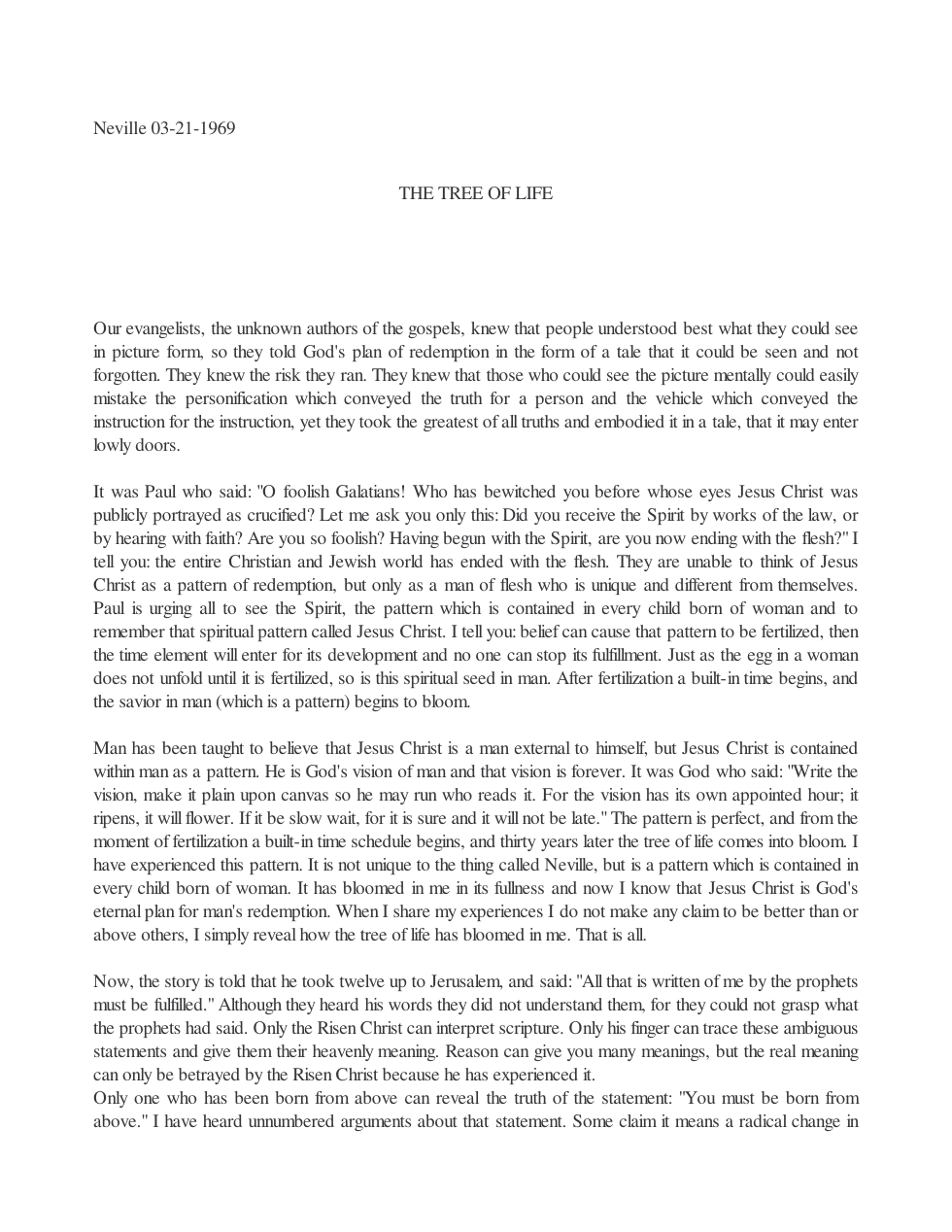 1969.03.21, The Tree Of Life cover