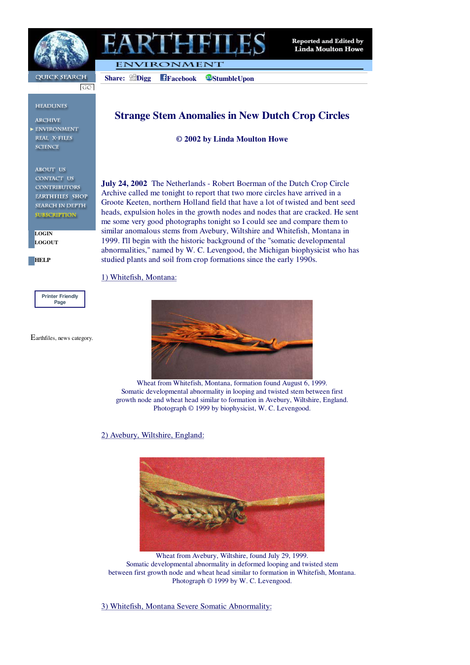 07 25 2002 Strange Stem Anomalies in New Dutch Crop Circles cover