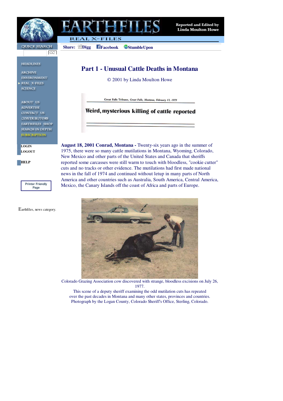08 18 2001 Part 1 - Unusual Cattle Deaths in Montana cover