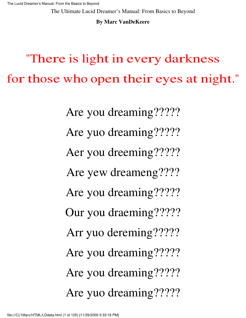 Lucid Dreaming Manual cover