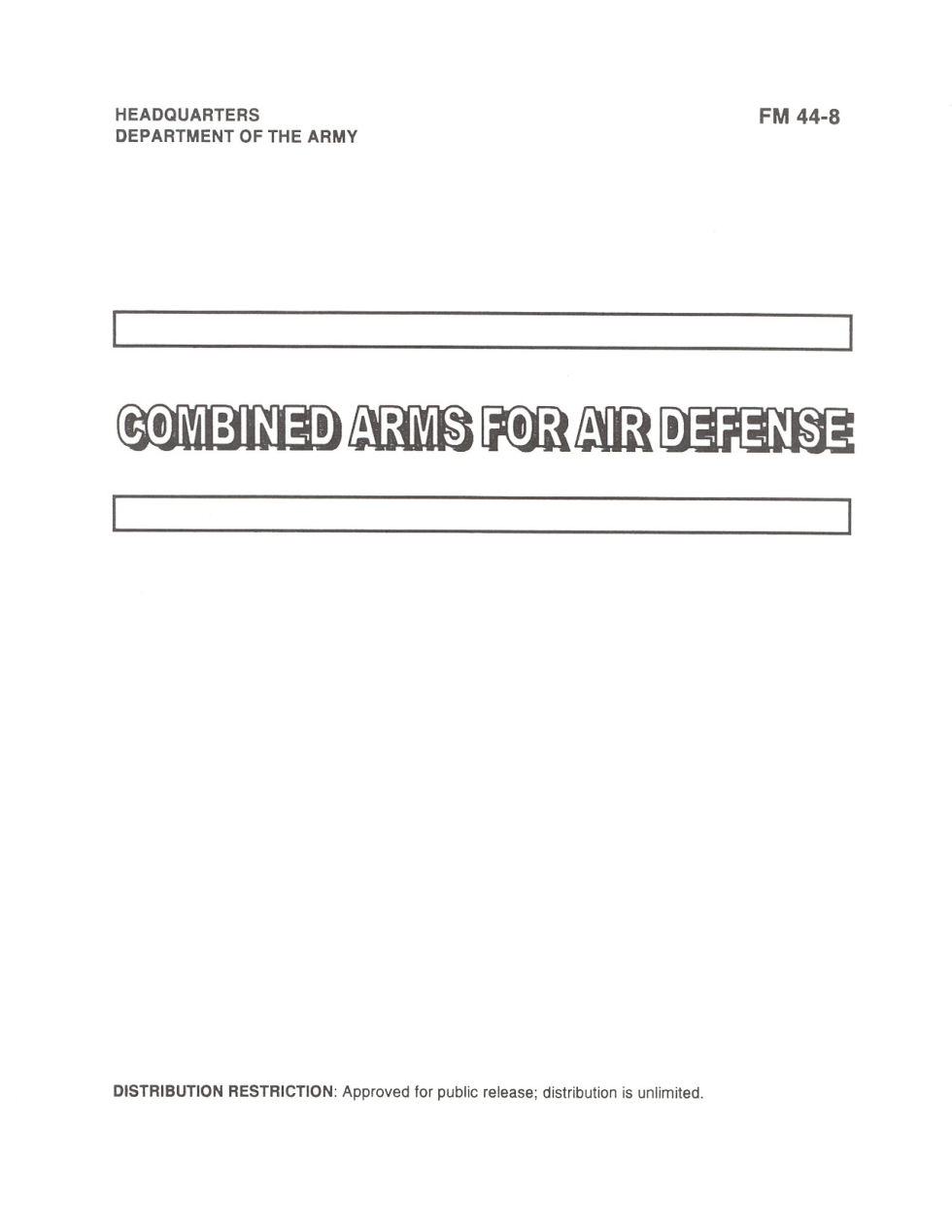 FM 44-8 Combined Arms for Air Defense cover