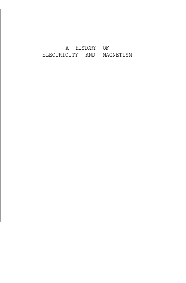 History of Electricity & Magnetism - Herbert Meyer cover