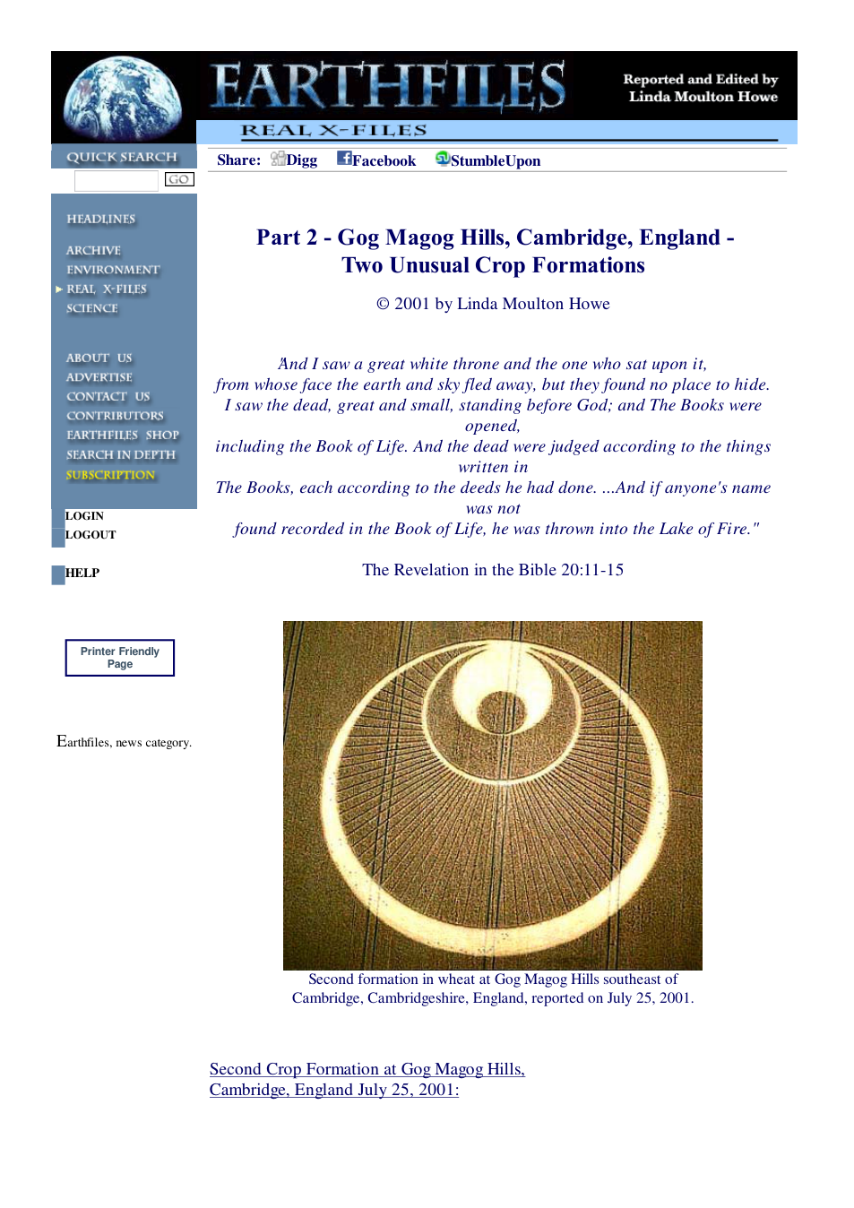 09 19 2001 Part 2 - Gog Magog Hills, Cambridge, England - Two Unusual Crop Formations cover