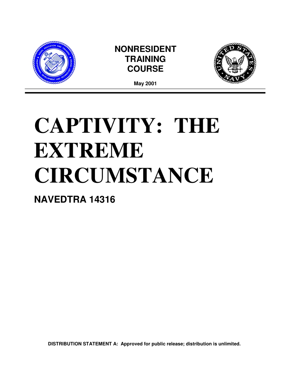 NAVY Captivity - The Extreme Circumstance 2001 160 pgs cover