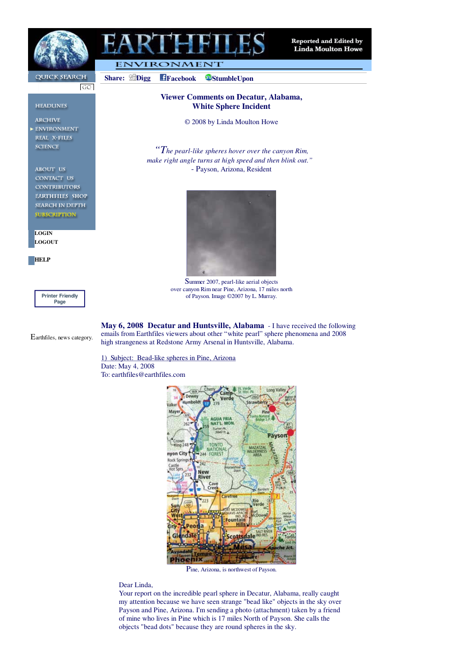 05 06 2008 Viewer Comments on Decatur, Alabama, White Sphere Incident cover