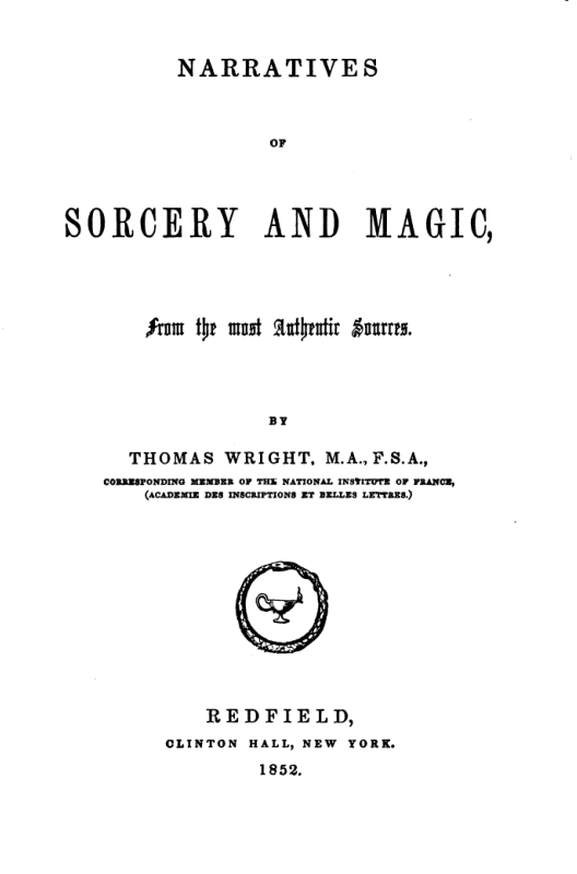 Narratives Of Sorcery & Magic - T Wright cover