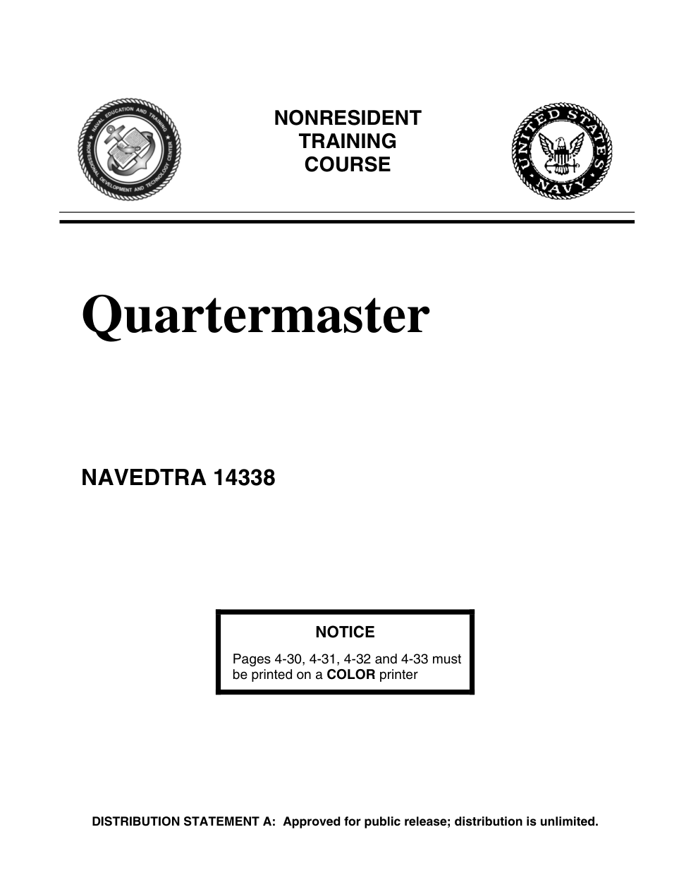 NAVY Nautical Skills Course-Quartermaster 2003 486 pages cover