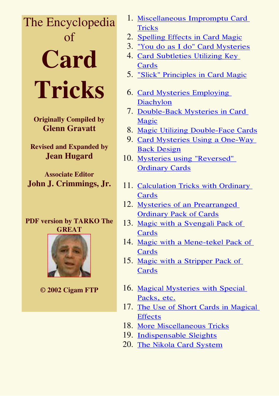 Jean Hugard - Encyclopedia of Card Tricks cover