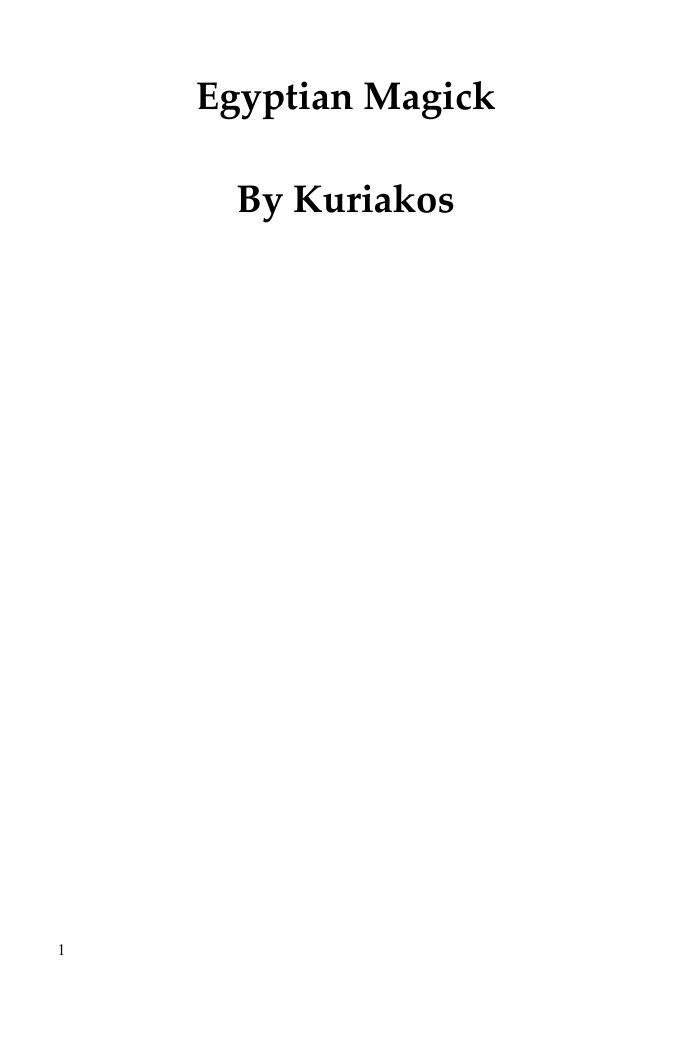 Kuriakos - Egyptian Magick cover