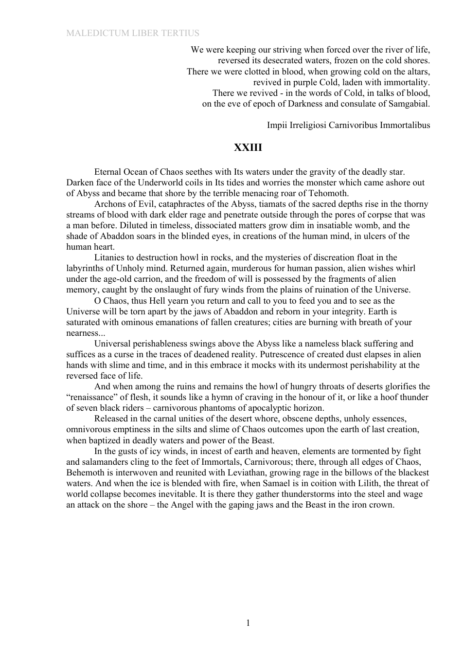 Maledictum Liber Tertius cover