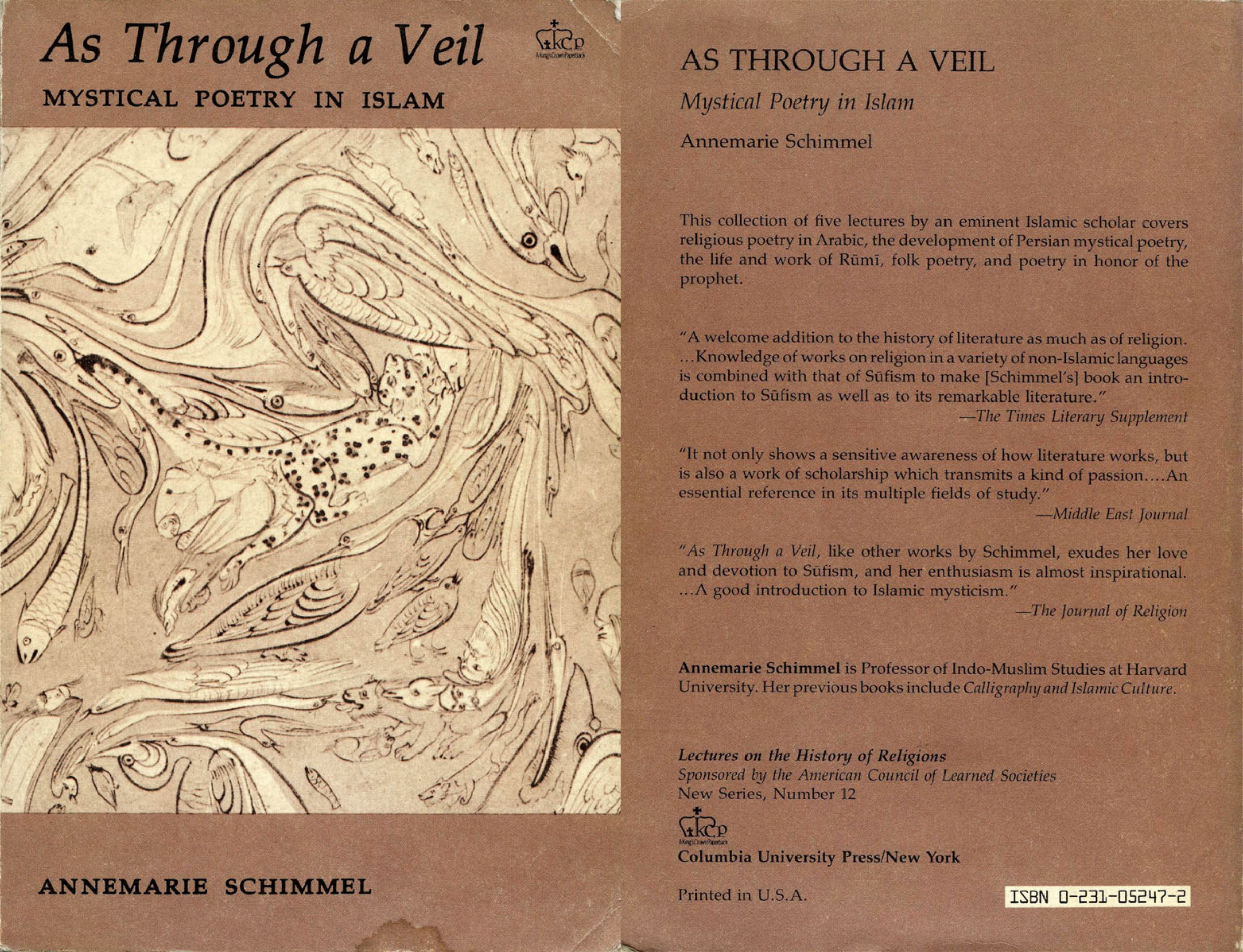 Annemarie Schimmel - As Through a Veil, Mystical Poetry in Islam cover