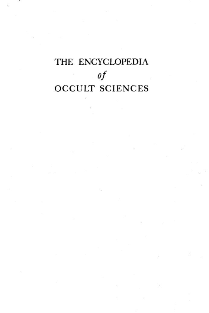 Encyclopedia Of Occult Sciences cover