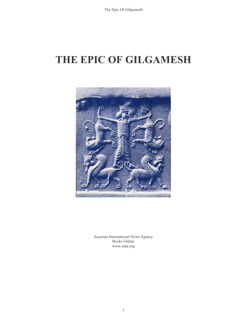 Epic Of Gilgamesh cover