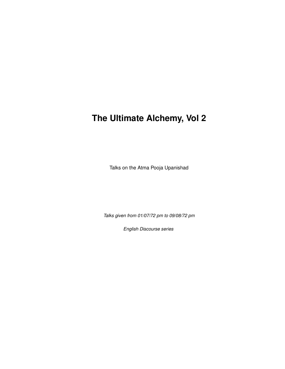 The Ultimate Alchemy, Vol 2 cover