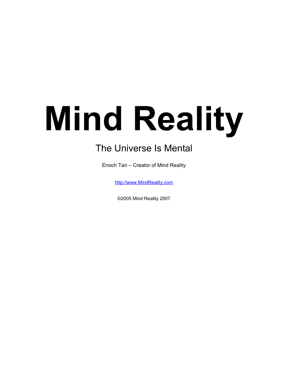 Mind Reality cover