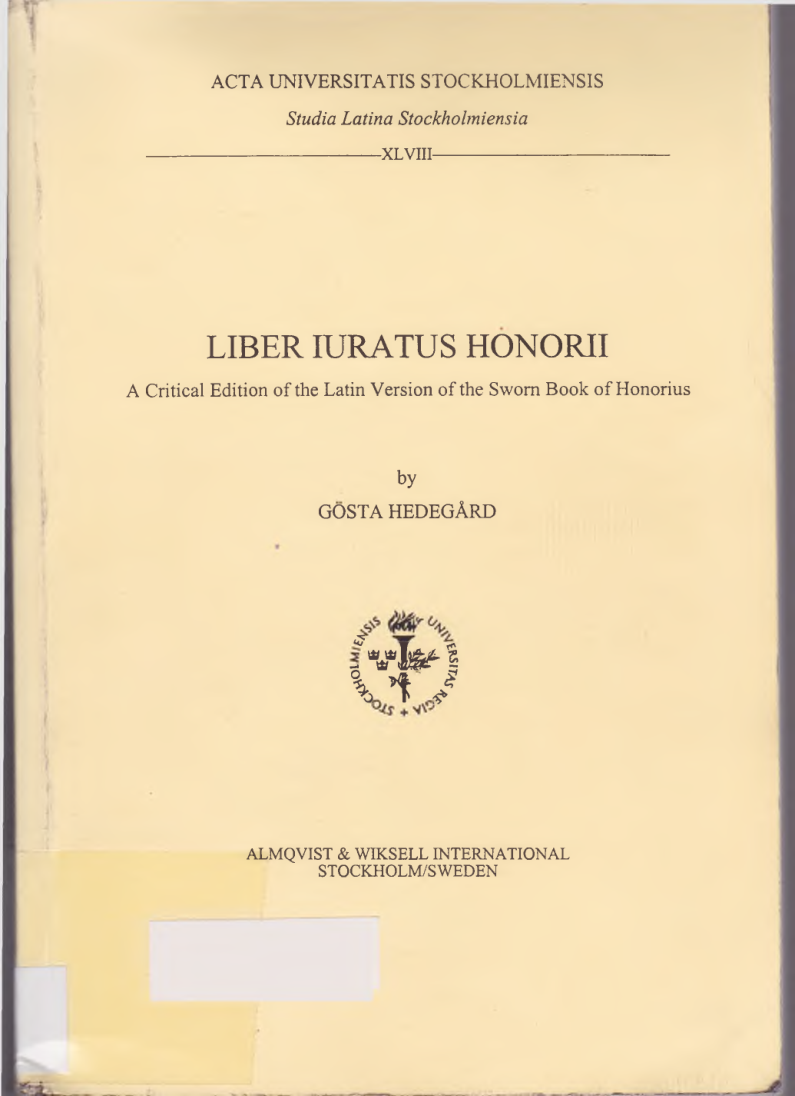 LiberIuratusHonorii OCR cover