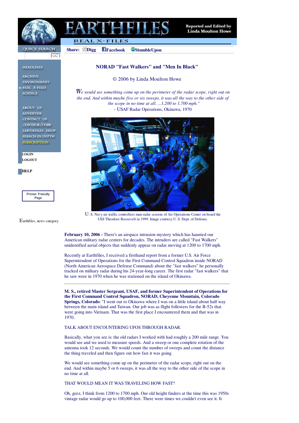 02 10 2006 NORAD Fast Walkers and Men In Black cover