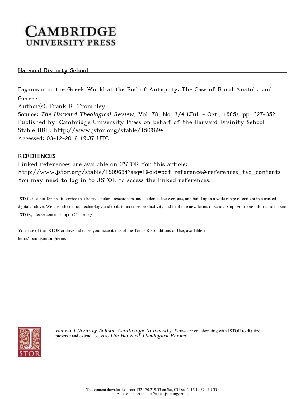 Paganism in the Greek World at the End of Antiquity The Case of Rural Anatolia and cover