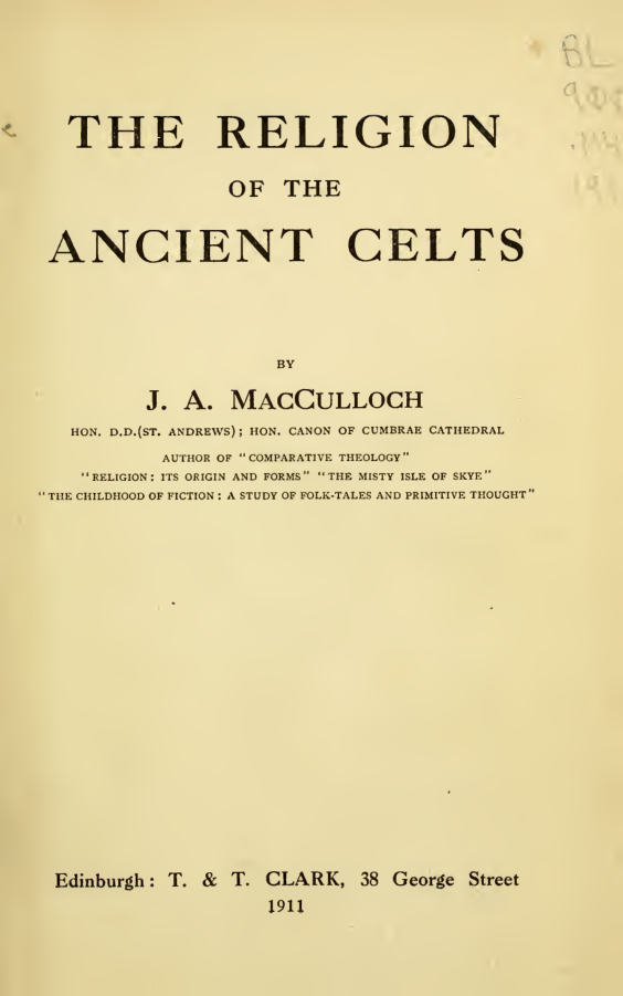 John Arnott MacCulloch - The Religion of the Ancient Celts (2) cover