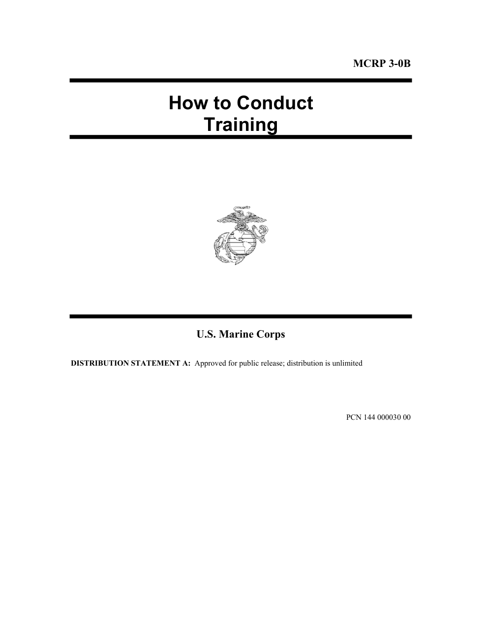 MCRP 3-0B How to Conduct Training cover