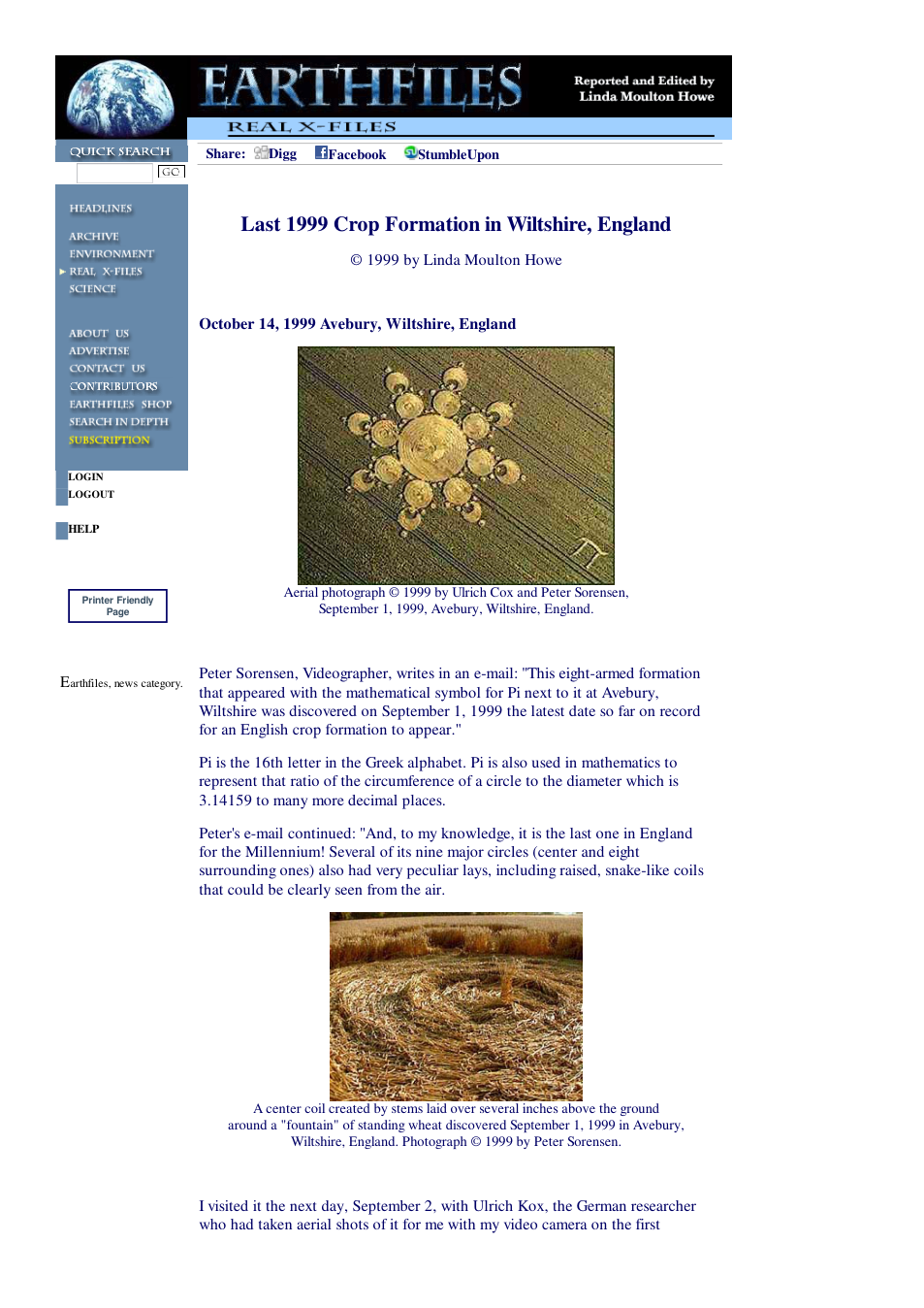 10 14 1999 Last 1999 Crop Formation in Wiltshire, England cover